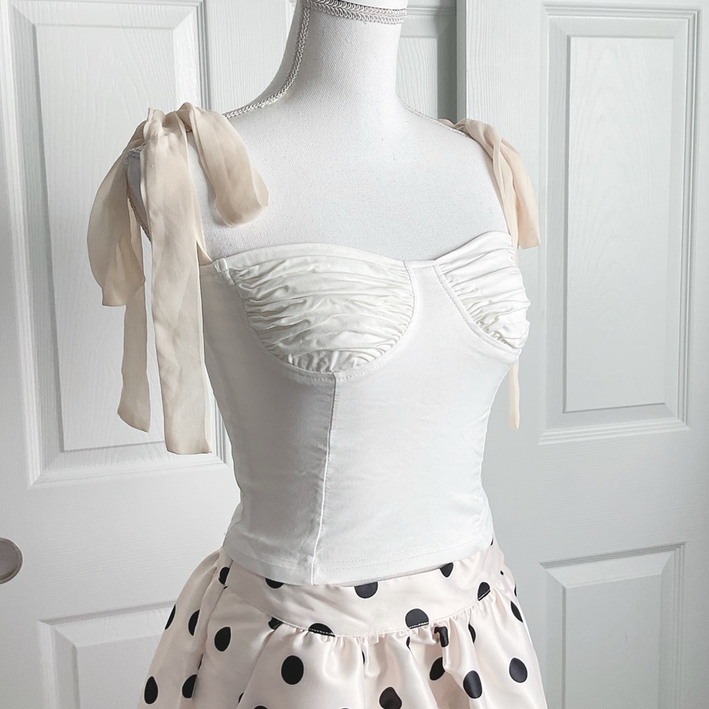 J.ing corset bustier blouse with ribbon straps